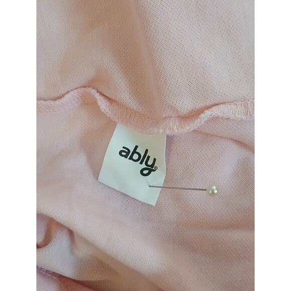 Ably Button Front Filium Activated Calla Polo Shirt Pink Plus Size XXL - Picture 8 of 10